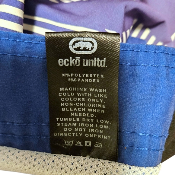 Ecko Unltd Men’s Board Shorts Size M 30” Waist Blue Gradient Swim Trunks y2k - Picture 11 of 16
